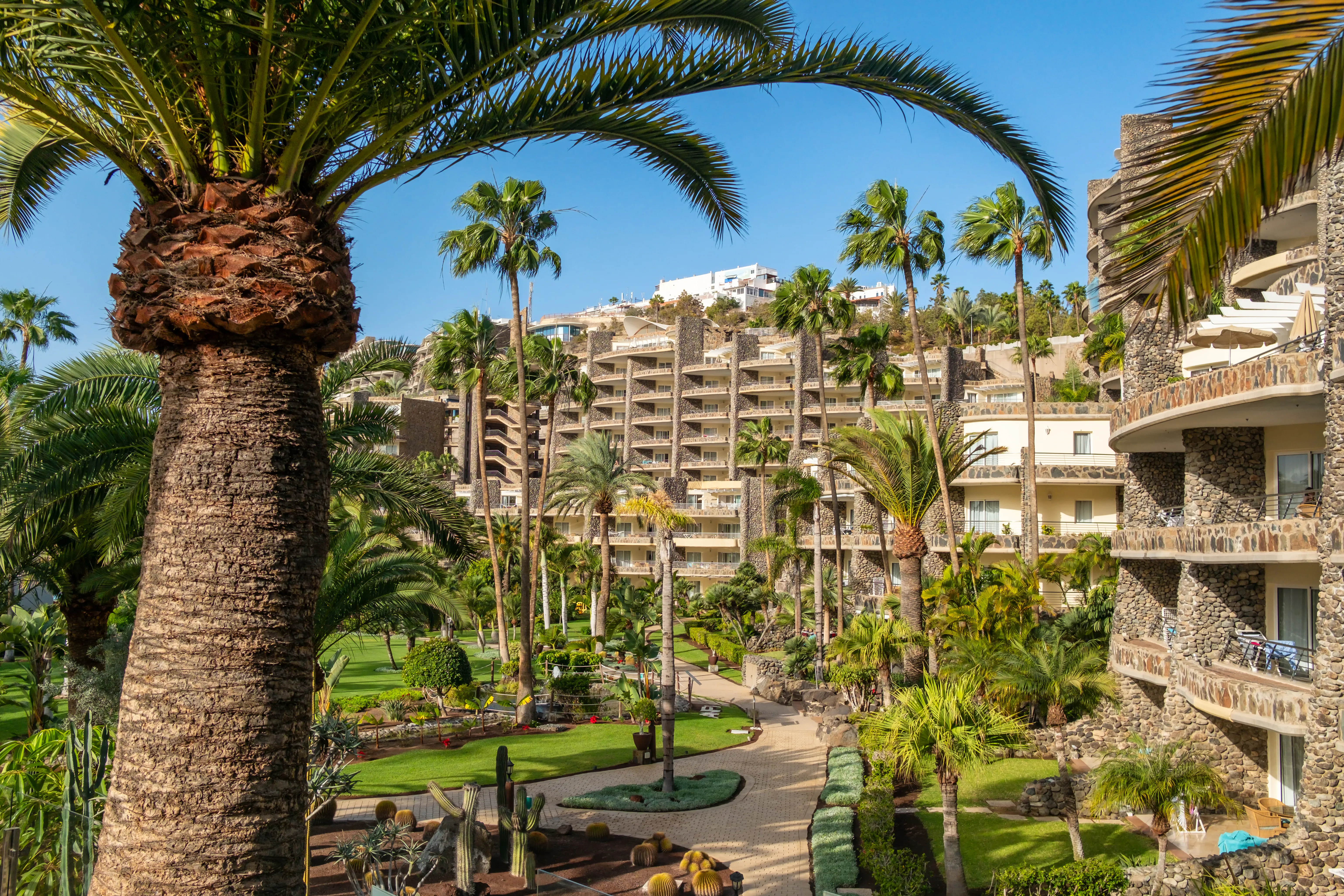 Hotel mit Palmen auf Gran Canaria