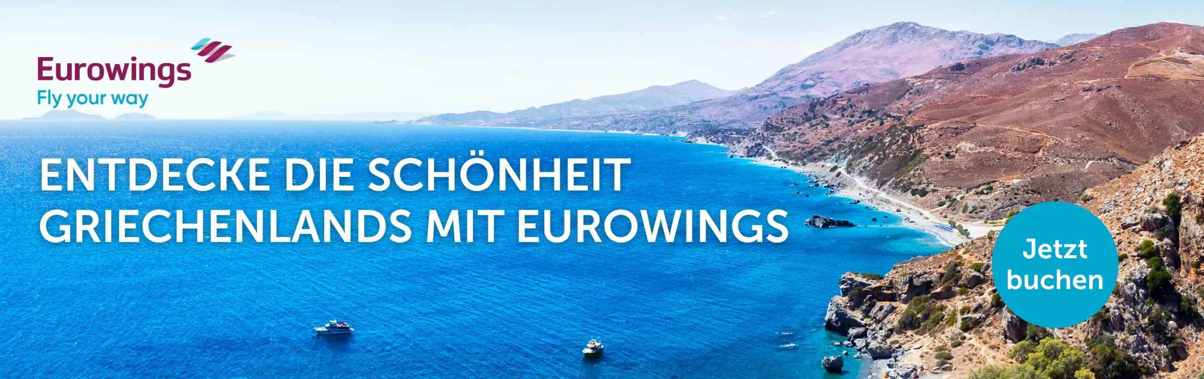 Küste von Kreta mit Schiffen im Meer