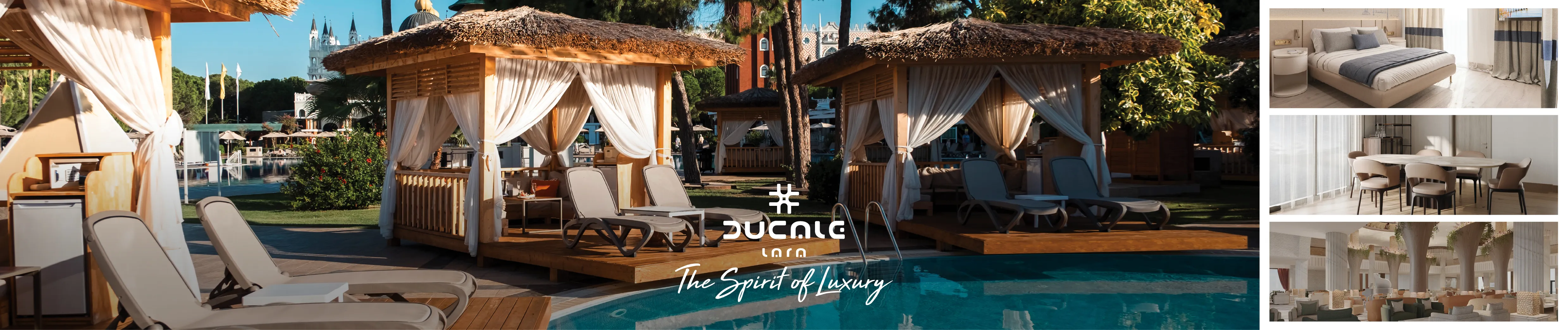 Ducale Lara Hotel in der Türkei mit Sonnenliegen am Pool