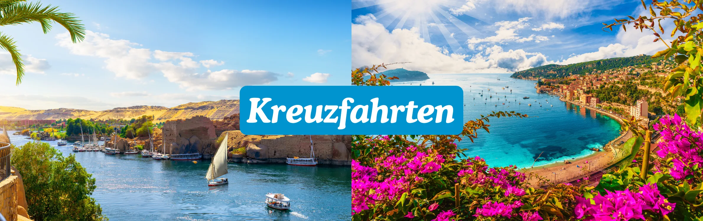 Fluss und Bucht nebeneinander