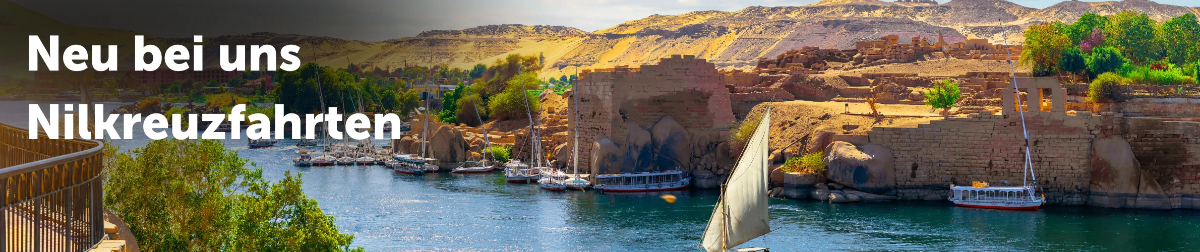 Nil in Ägypten mit Booten